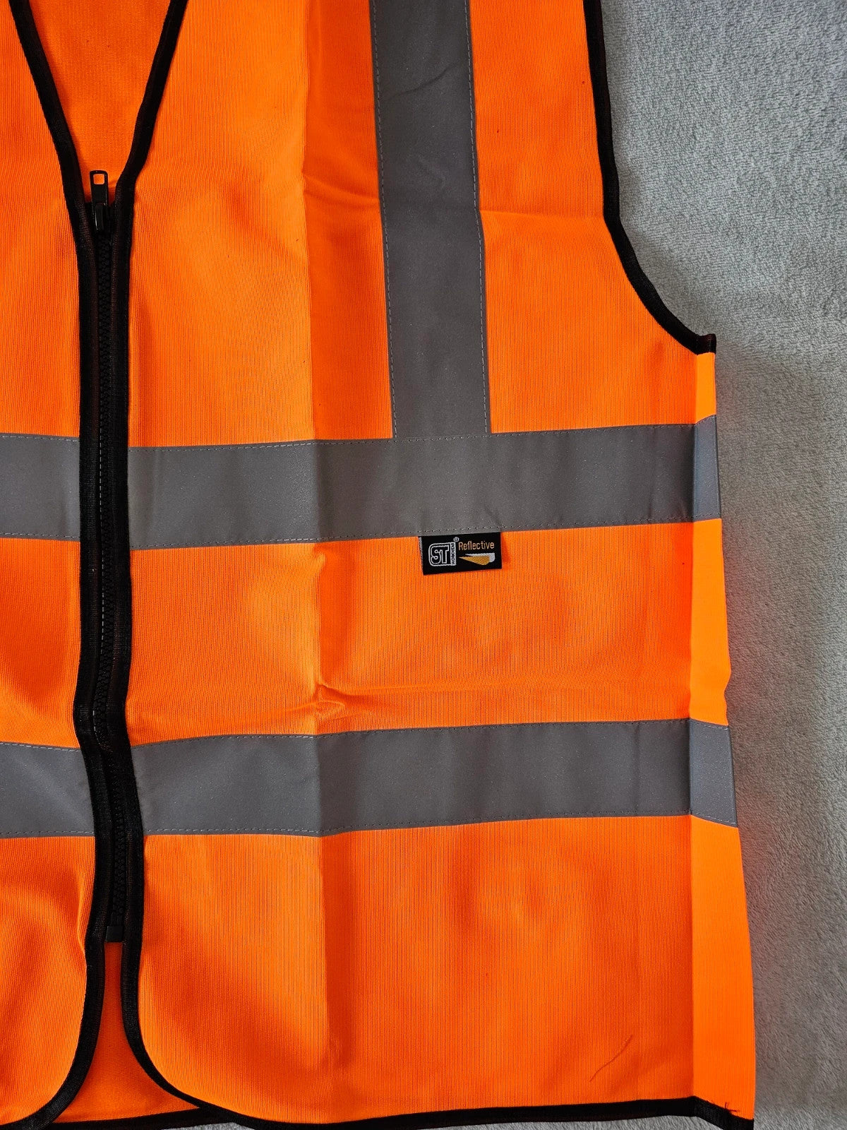 ST workwear men Hi-Vis safety vest waistcoat high visibility CAT II zipper orange L