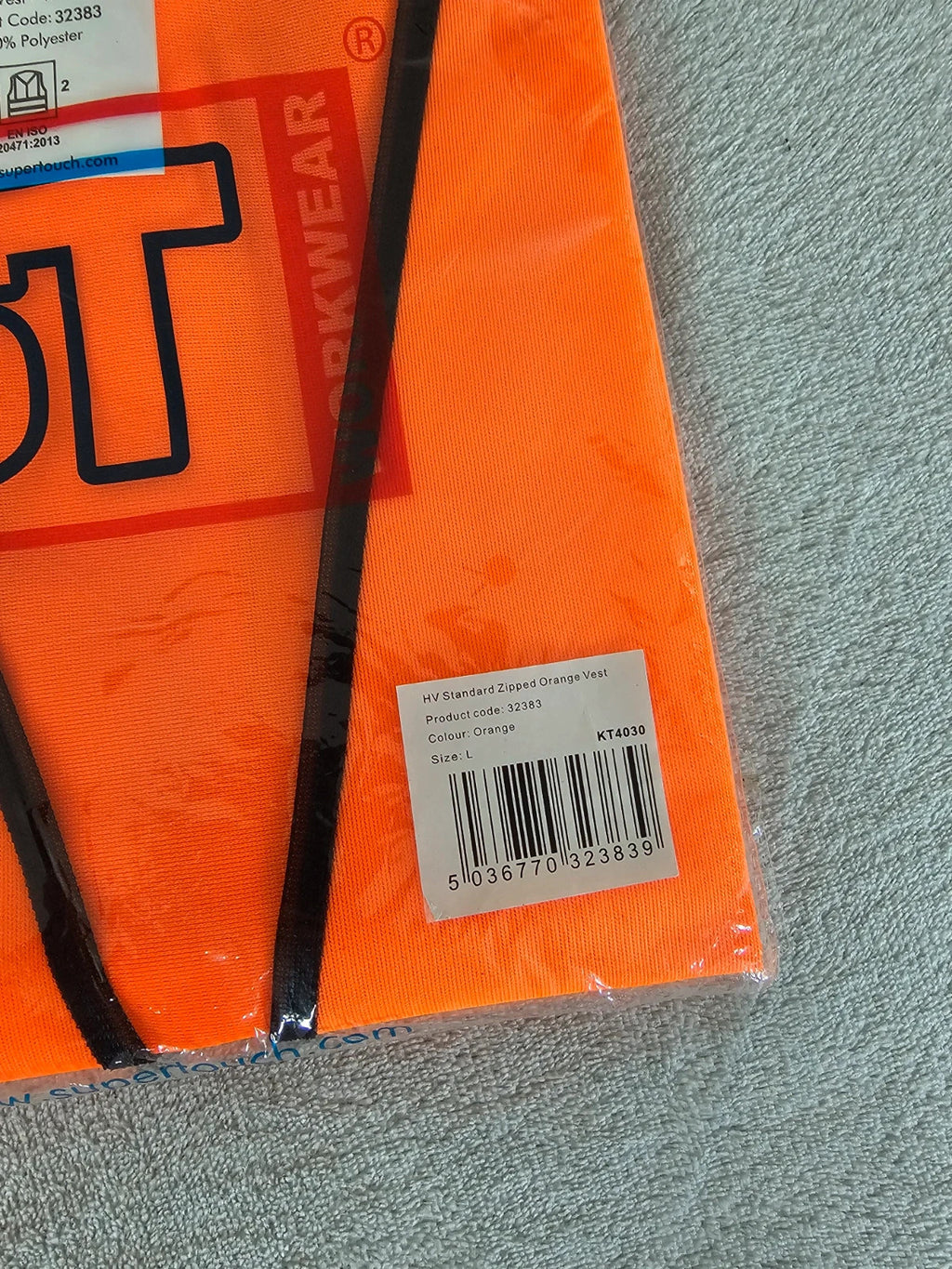 ST workwear men Hi-Vis safety vest waistcoat high visibility CAT II zipper orange L