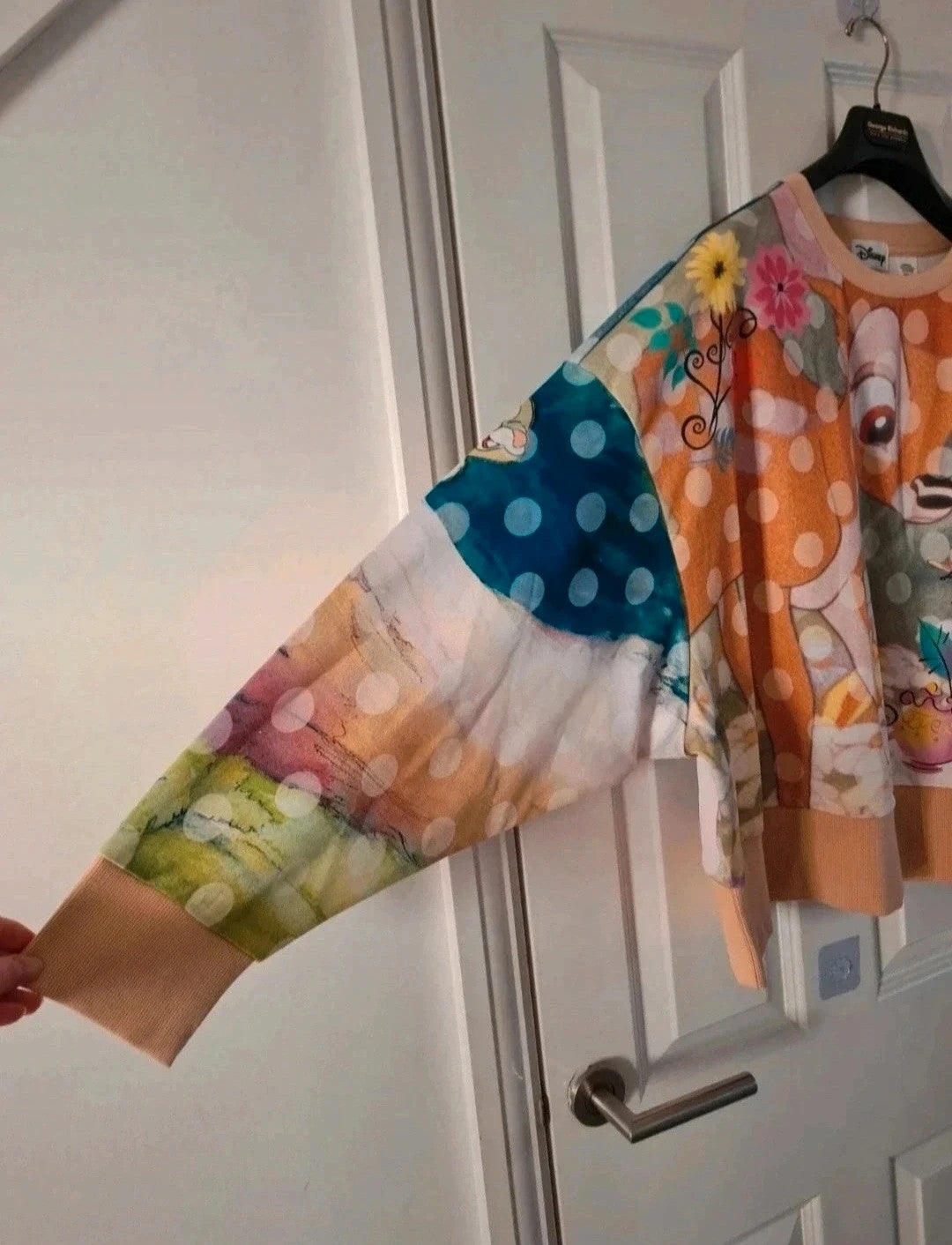 Disney multicolour sweatshirt featuring Bambi and Thumper floral all-over print, cotton blend.