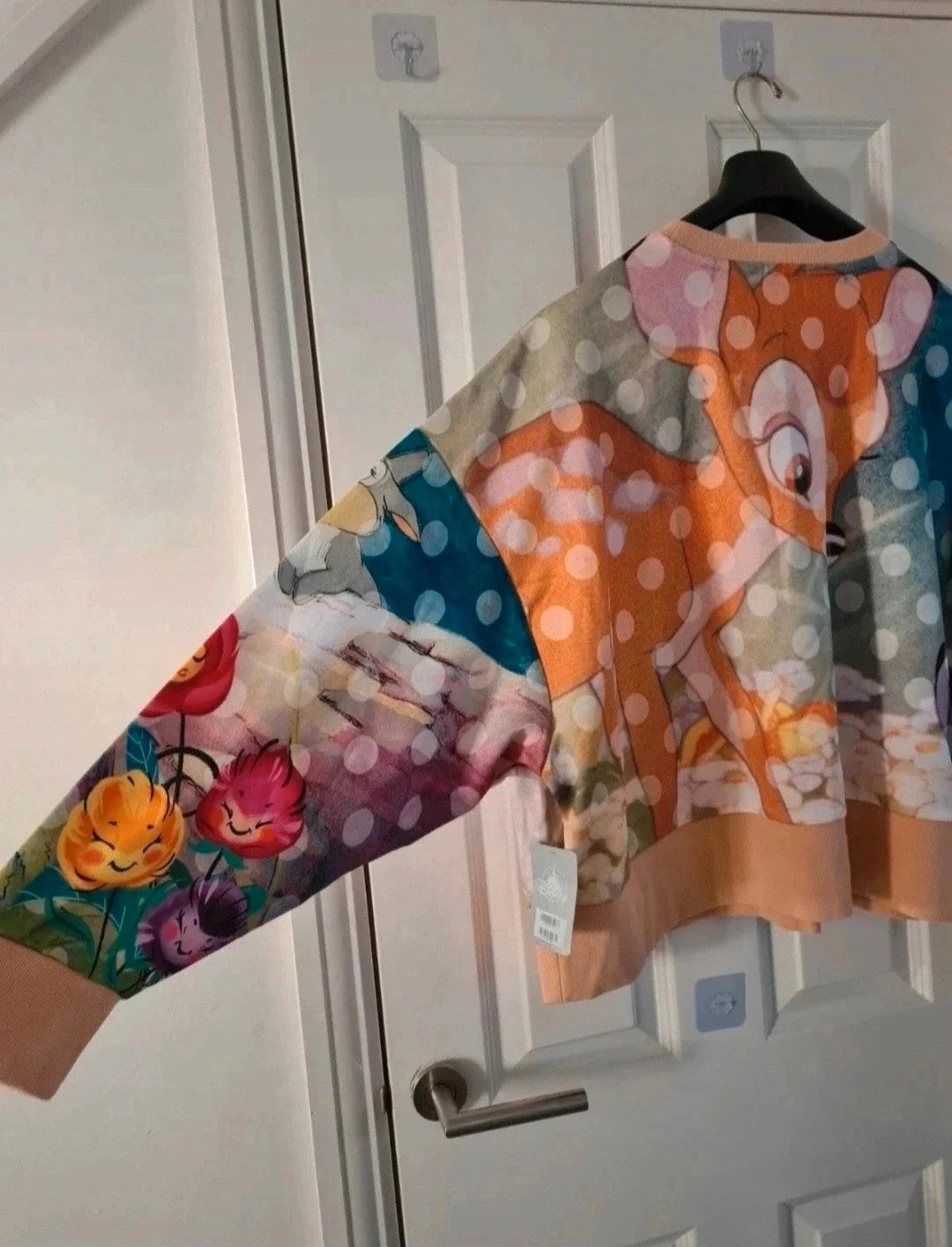 Disney multicolour sweatshirt featuring Bambi and Thumper floral all-over print, cotton blend.
