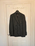 Hawes & Curtis grey blazer jacket peak lapel tonal POW check slim fit wool.