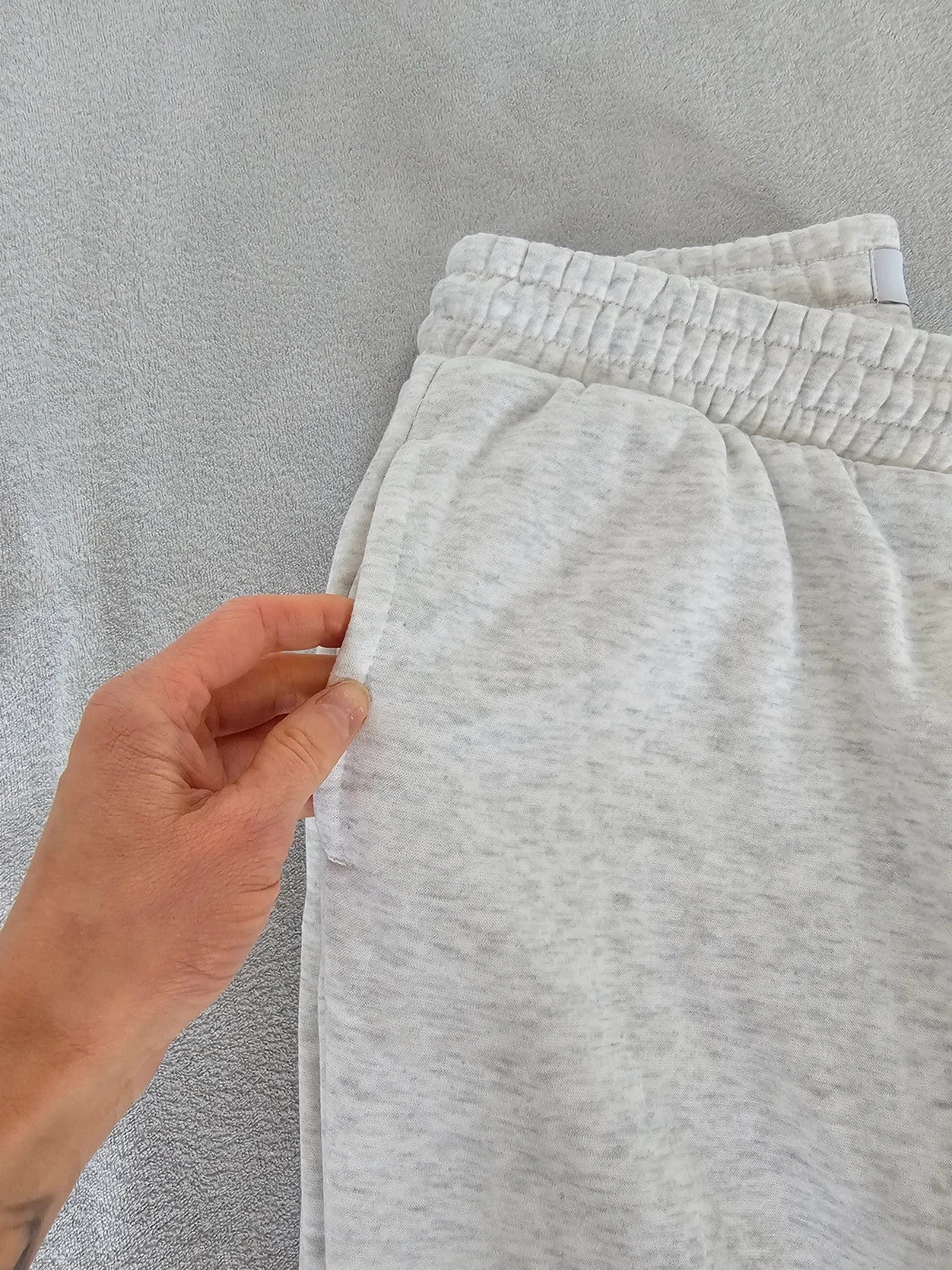 Primark grey and white joggers, regular fit, cotton blend, casual lounge style.