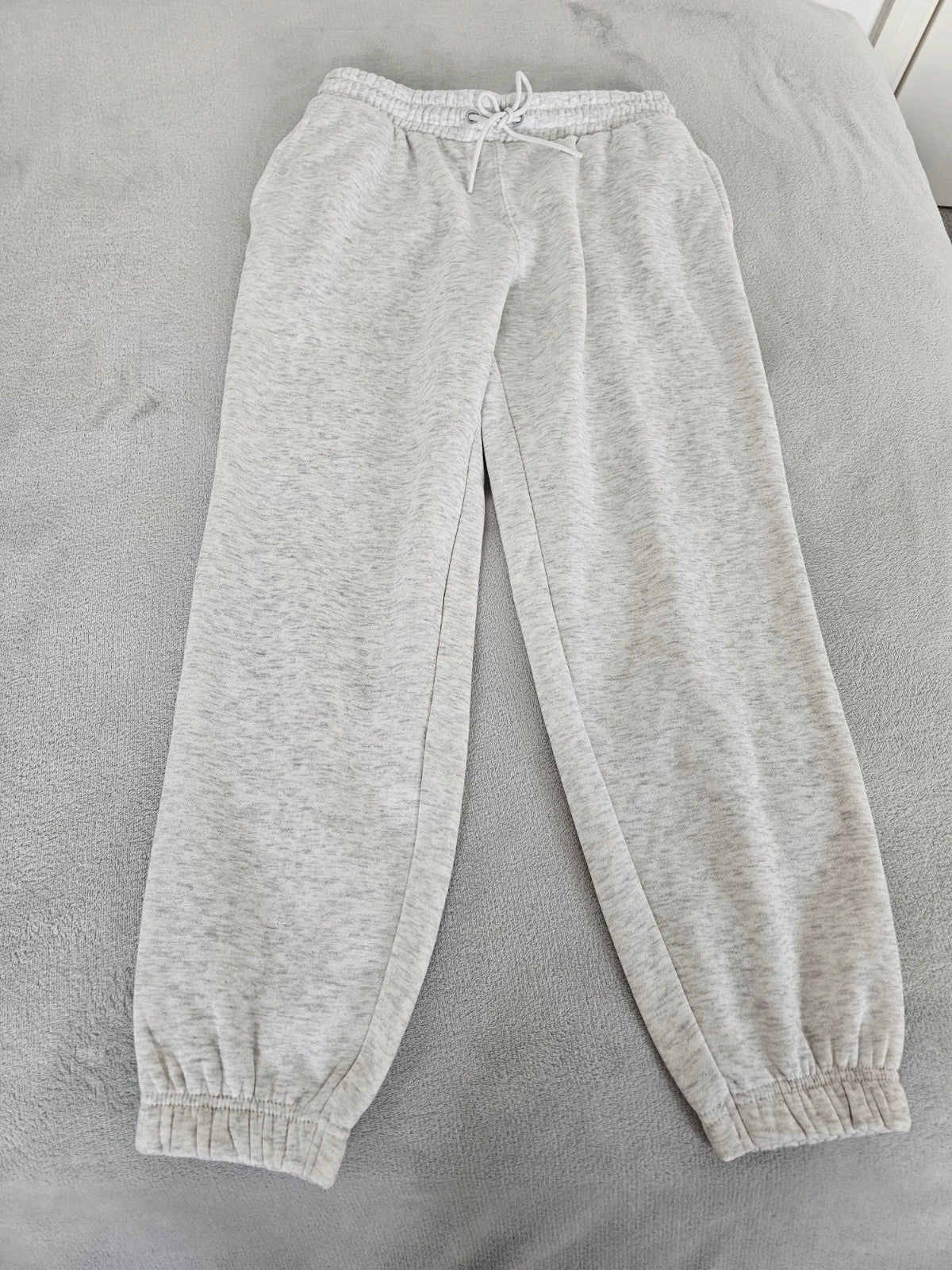 Primark grey and white joggers, regular fit, cotton blend, casual lounge style.