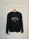 Lyfe black jumper crew neck with Birmingham print letters, cotton blend material.