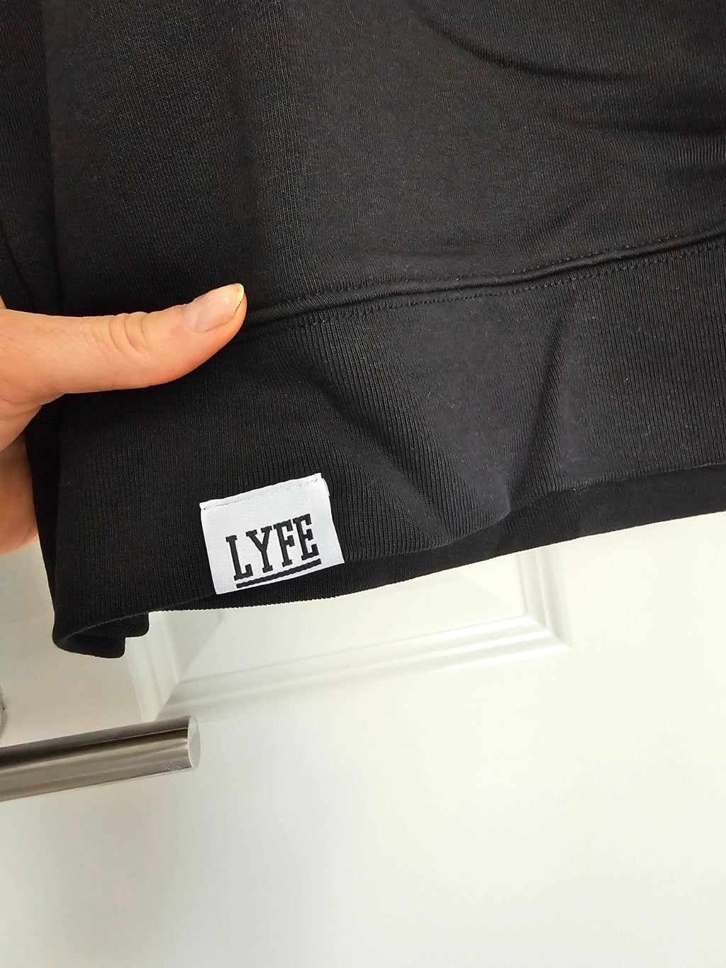 Lyfe black jumper crew neck with Birmingham print letters, cotton blend material.