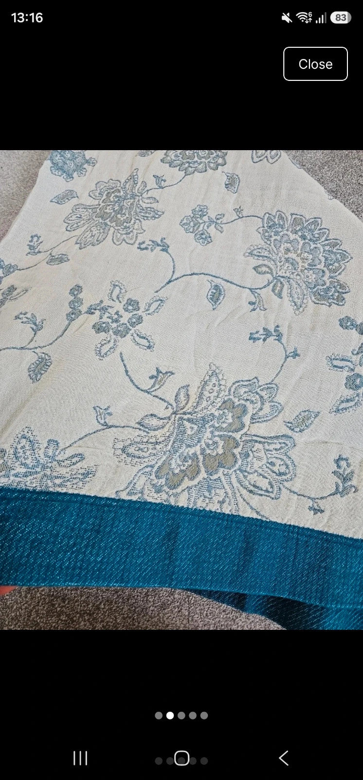 Casa & Beyond blue and white floral jacquard blanket lightweight breathable cotton 150x200cm