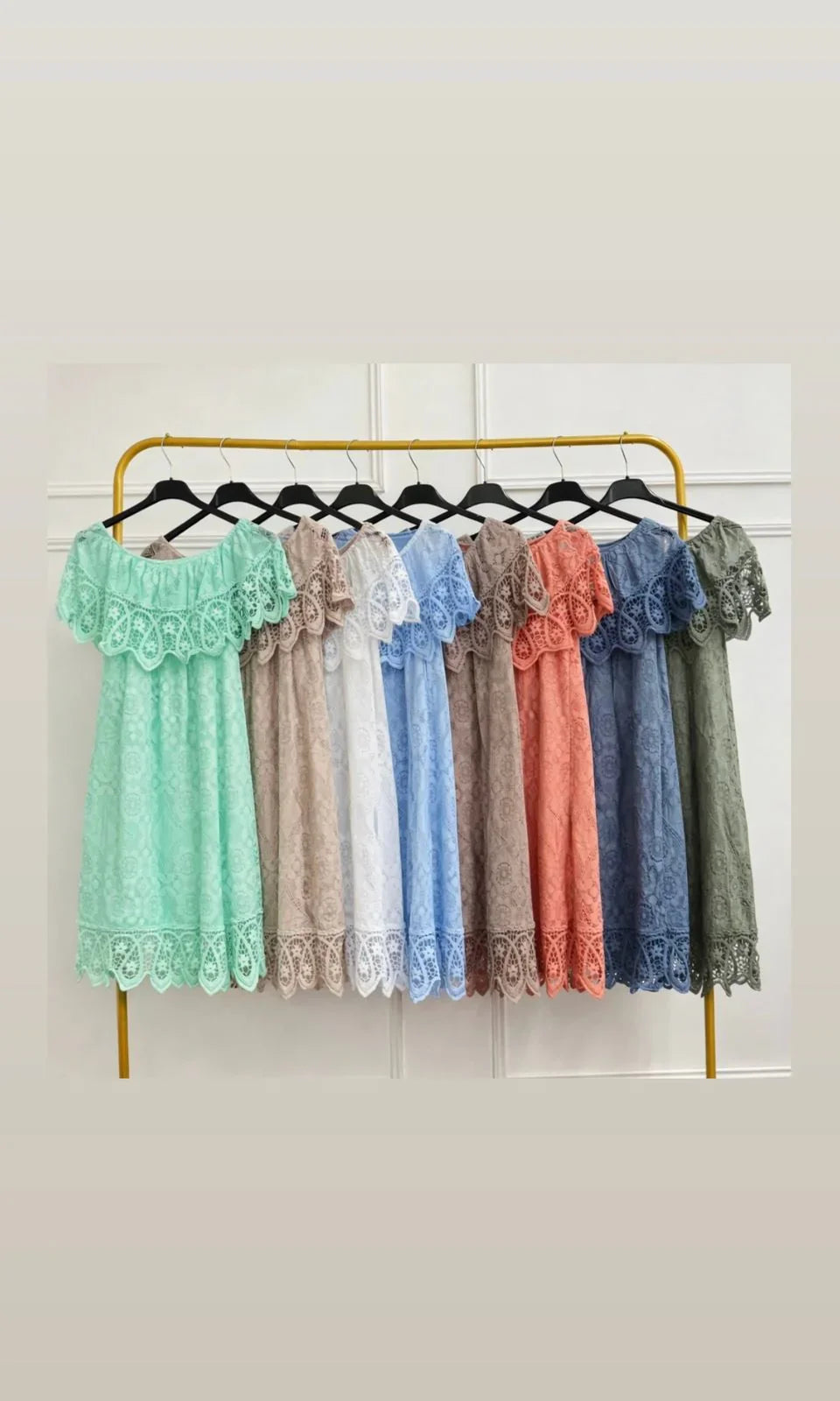 Lace Bardot Mini Dress